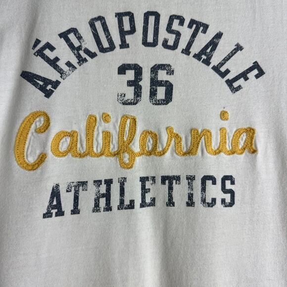 Aeropostale Y2k ringer t-shirt vintage elena gilbert graphic top baby tee medium - Picture 3 of 4